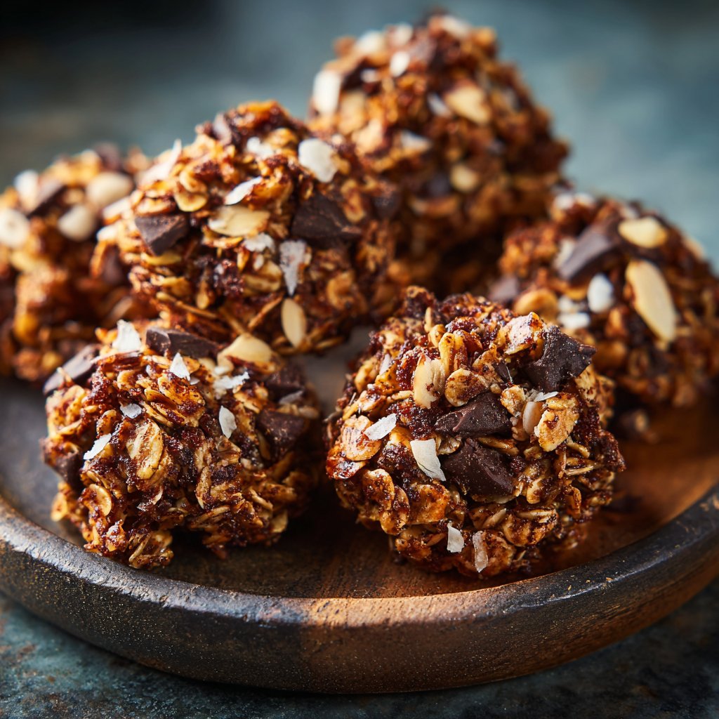 Chocolate Almond Coconut Granola Bites