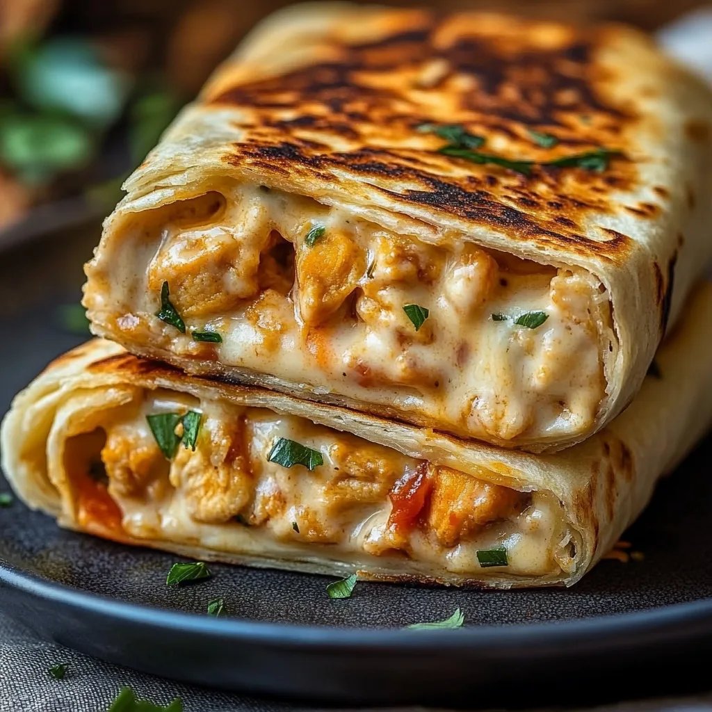 Easy Cheesy Chicken Garlic Wraps