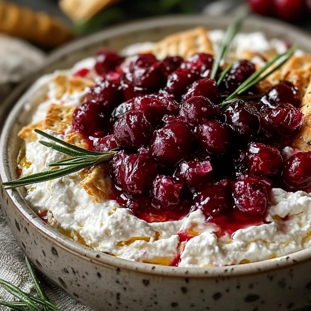 Easy Cranberry Whipped Feta Dip with Crackers - The Best Quick Appetizer!