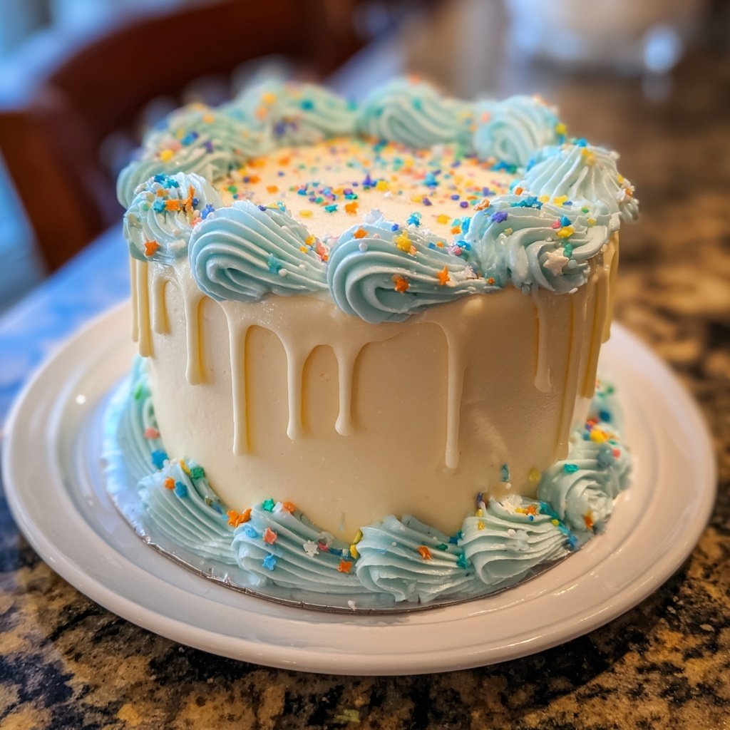 Minimal White Pisces Birthday Cake