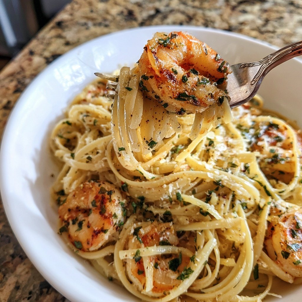 Rosemary Garlic Shrimp Linguine