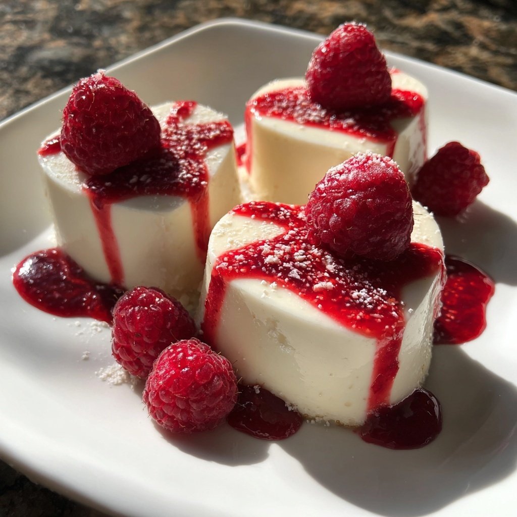 Raspberry Panna Cotta Hearts