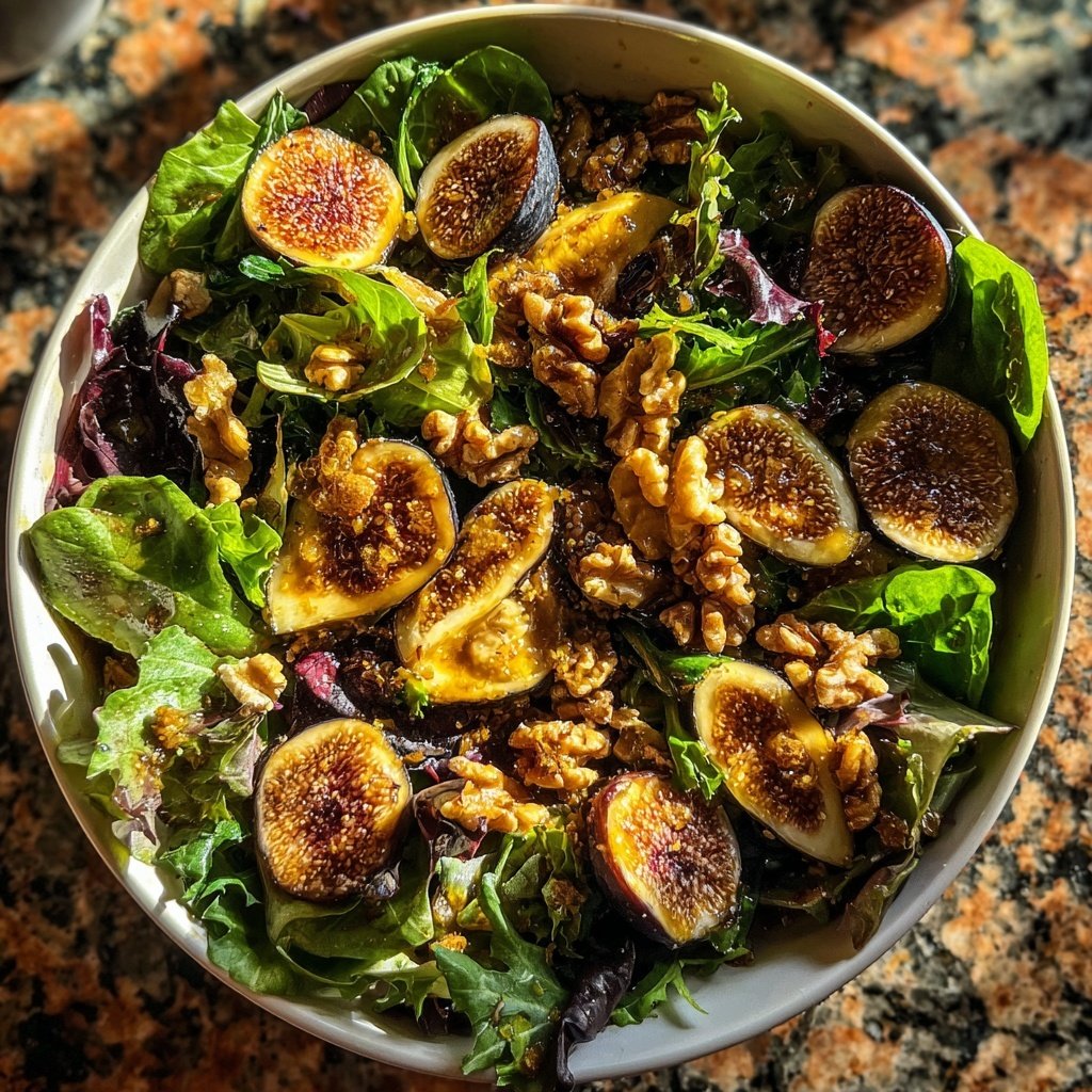 Fig and Walnut Salad with Honey Dressing