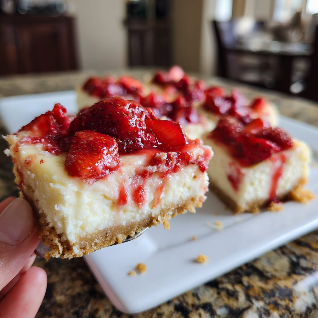 Strawberry Cheesecake Bars No Bake